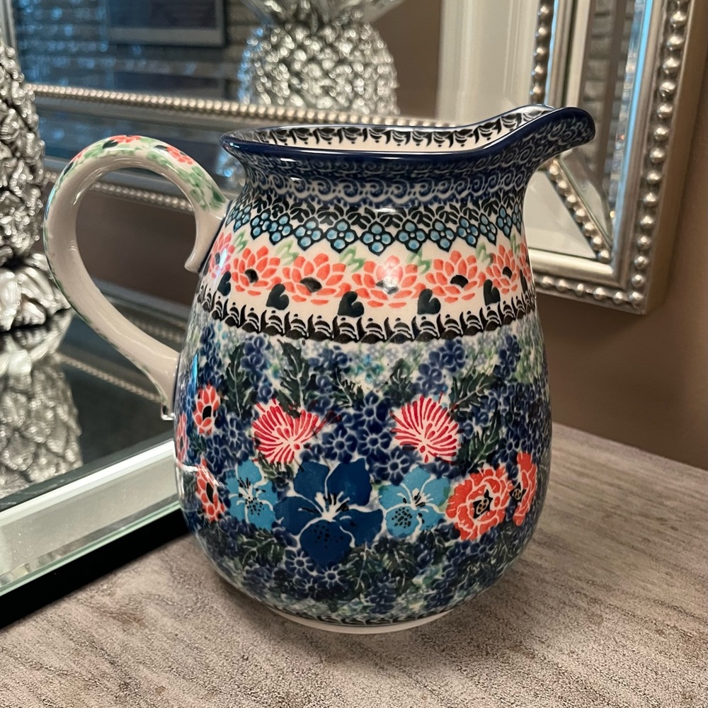 Ceramika Artystyczna Unikat Polish stoneware pottery pitcher. NWT❣️ - Picture 6 of 7